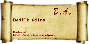 Deák Adina névjegykártya