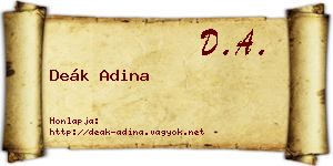 Deák Adina névjegykártya