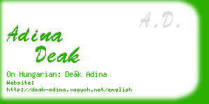 adina deak business card